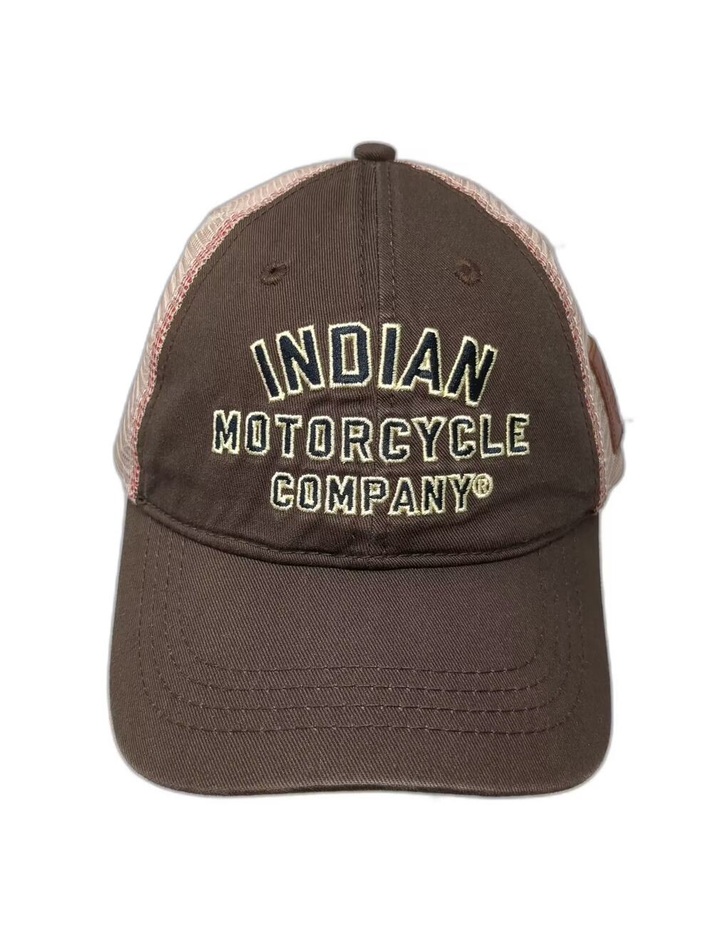 Indian Motorcycle Company Brown One Size Trucker Hat Mesh Snapback Patch Cap